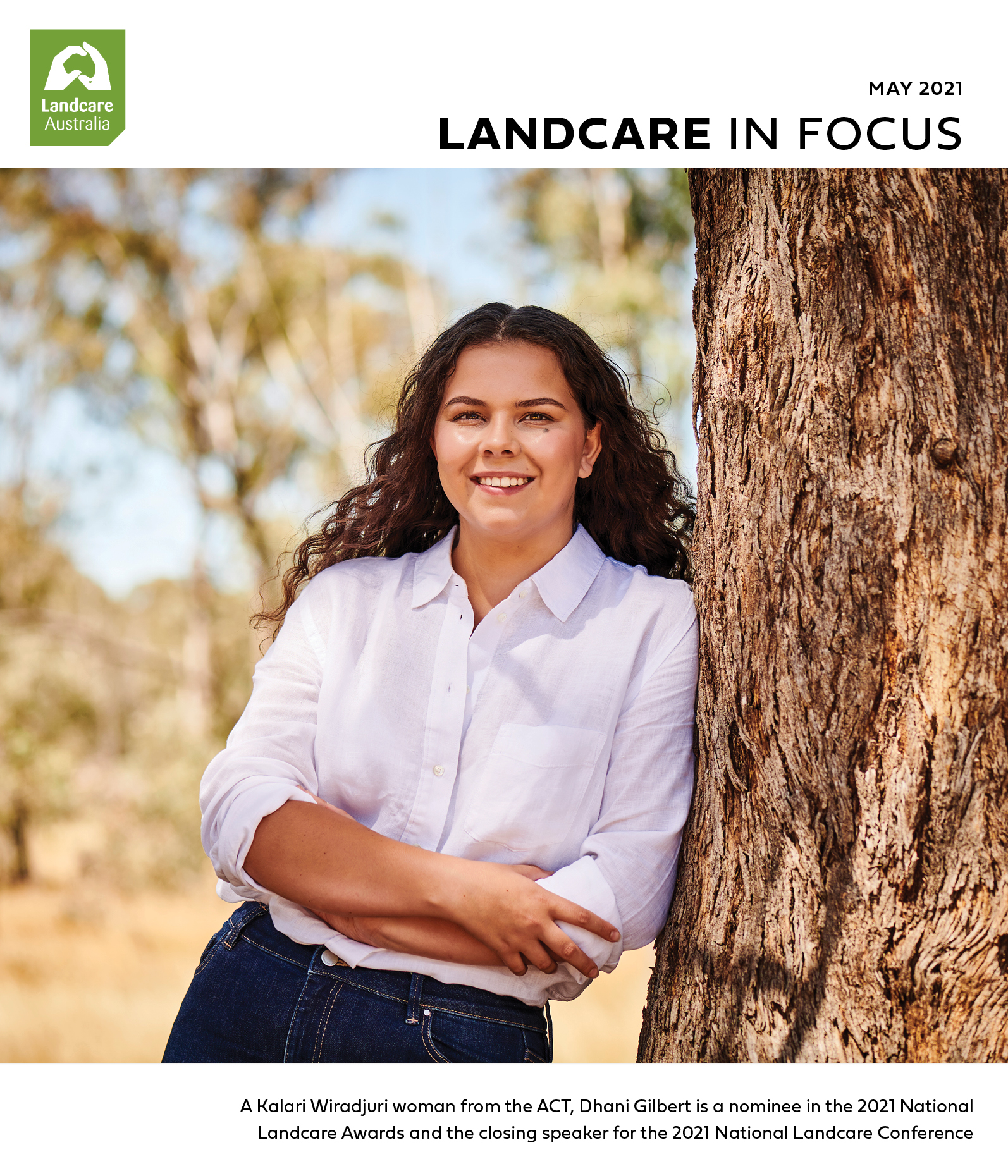 Cover of Landcare in Focus Magazine May 2021 Issue featuring Dani Gilbert