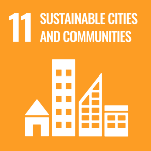 Sustainable cities and communities UN goal tile graphic
