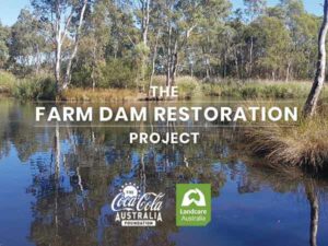 Image of a dam with overlay text promoting the Dam Restoration Project