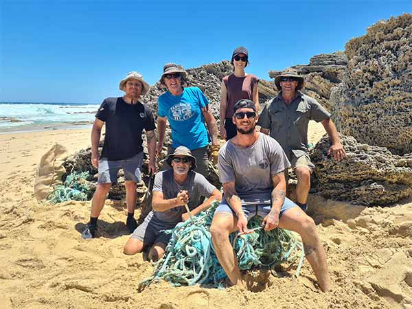 The passionate crew at Tangaroa Blue Foundation removing coastal waste