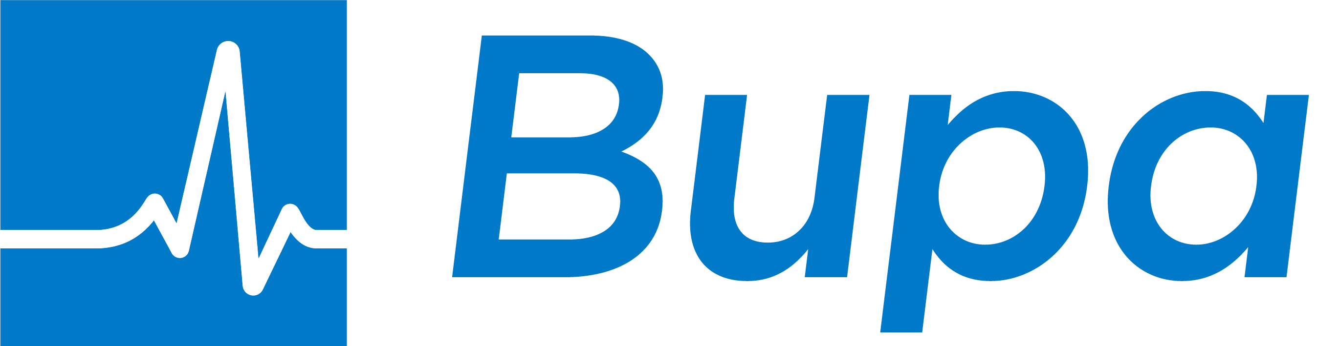 Bupa blue logo with heart line